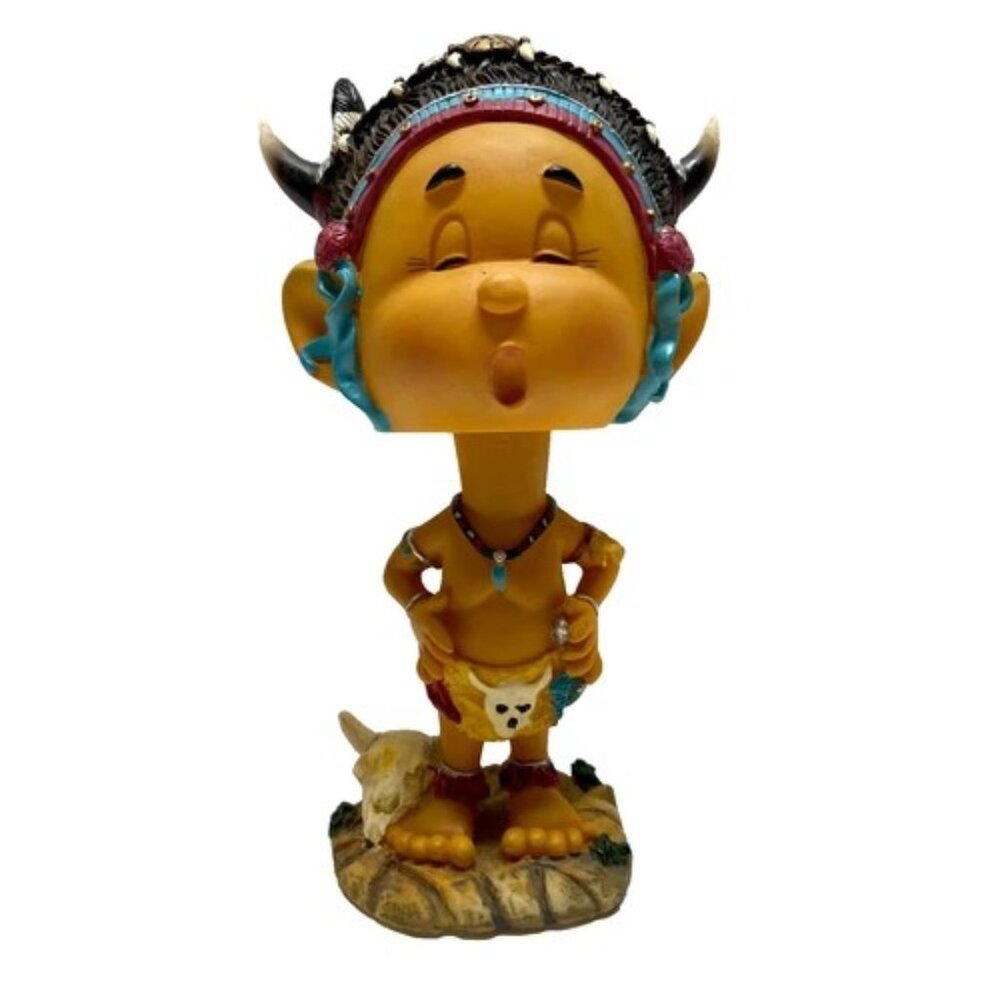 Vintage Native American Indian Bobble Head Child Figurine Collectible Tribal EUC